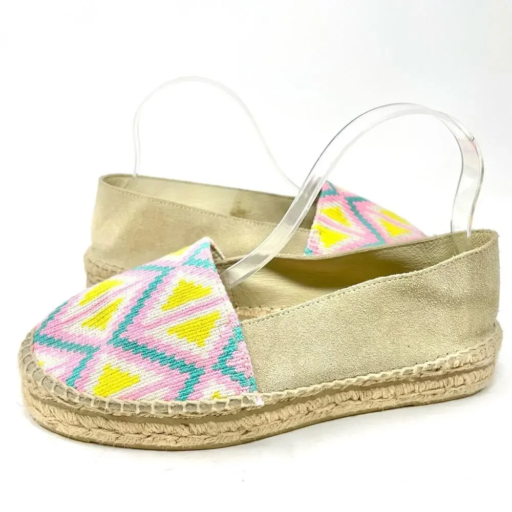 Manebi x Guanabana Woven Geometric Platform Espadrilles, Women's 10,  EU 40 $199
